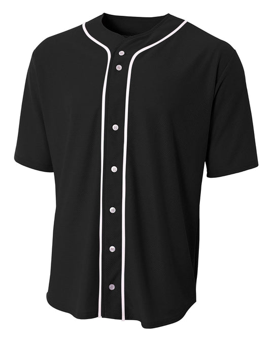 SUBLIMATION SHORT SLEEVES FULL BUTTON BASEBALL TOP - N4184