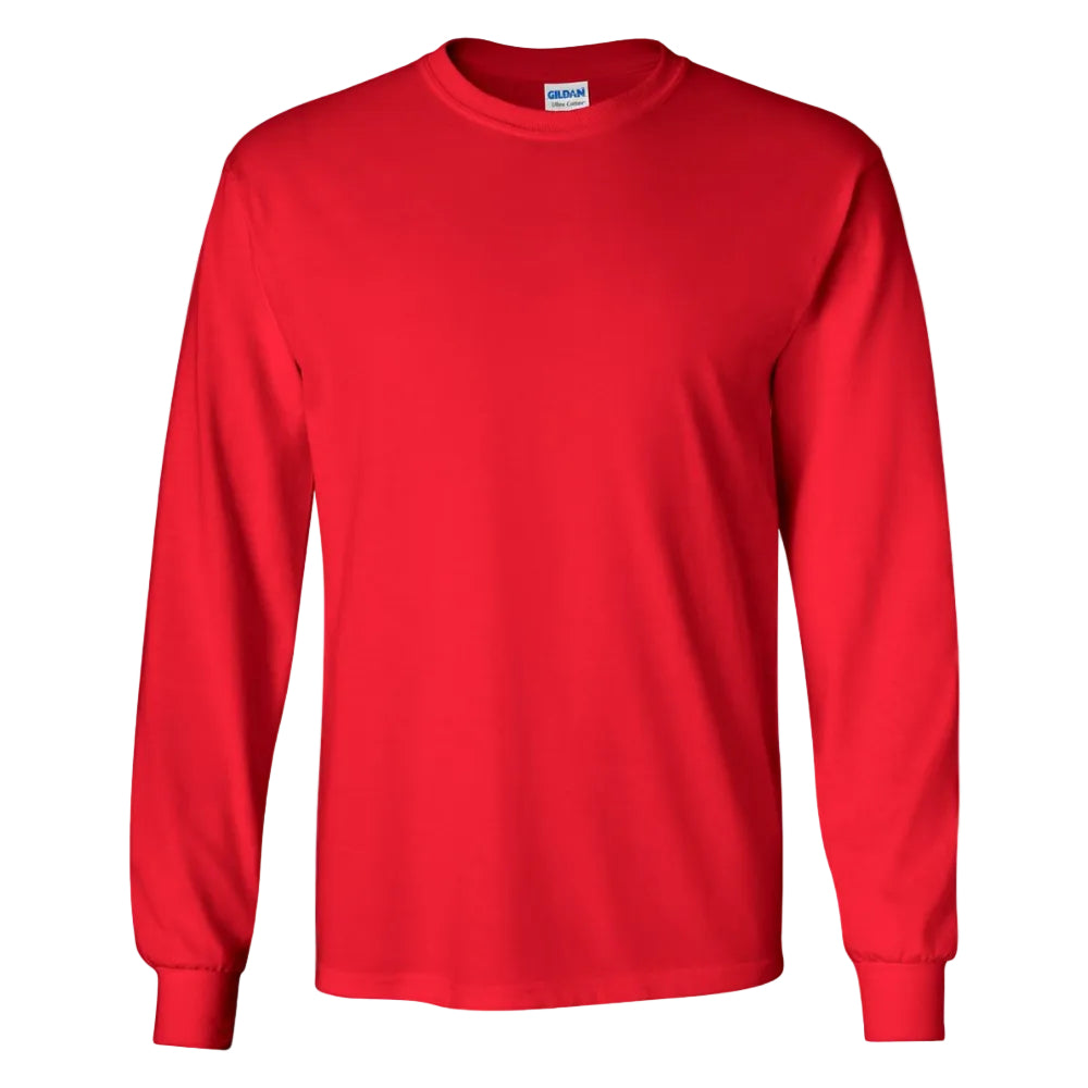 GILDAN Ultra Cotton Long Sleeve T-Shirt - Heavyweight 100% Cotton Tee, Royal Blue, XXXX-Large