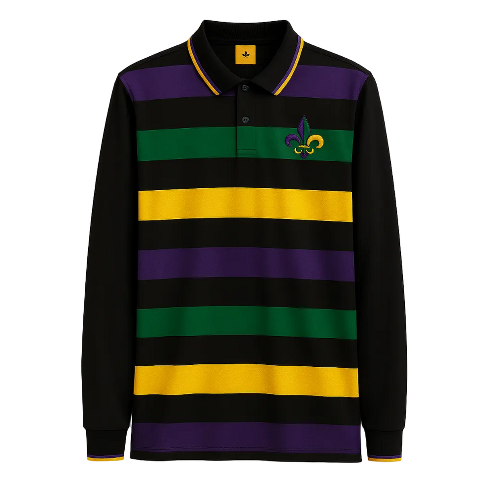 MARDIGRAS POLO SHIRTS L-SLEEVES