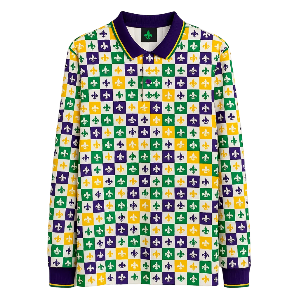 MARDIGRAS POLO SHIRTS L-SLEEVES